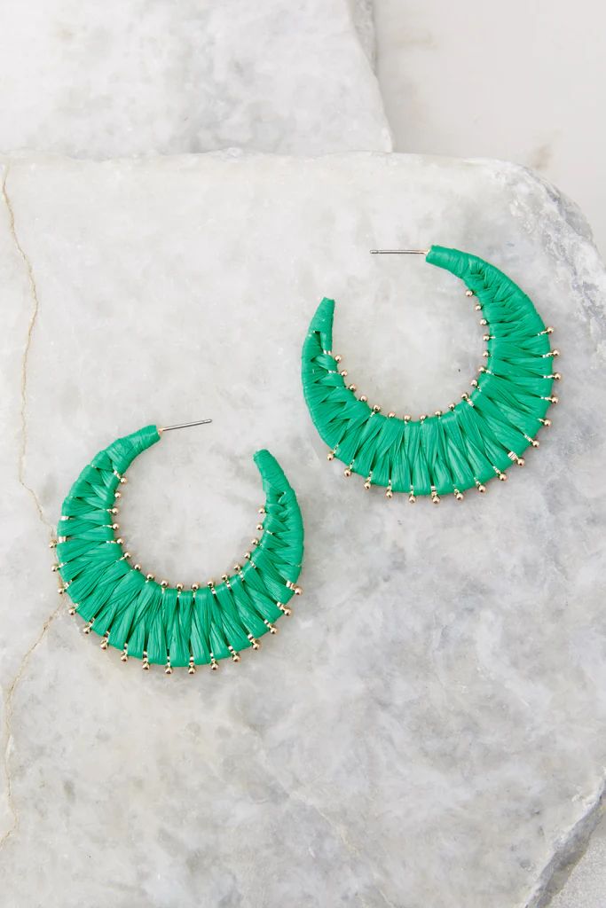 Decide The Vibe Green Earrings | Red Dress 