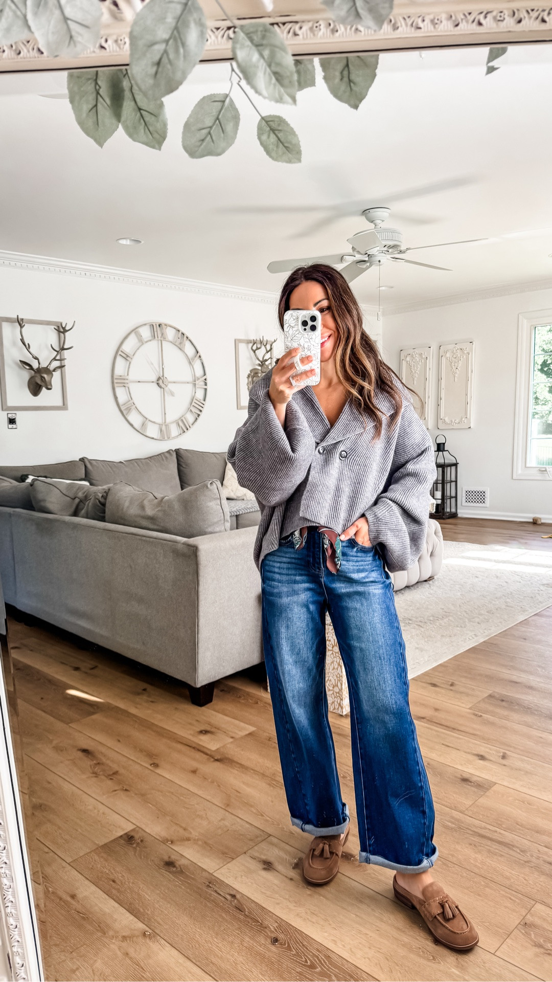 Barrel jeans, 25. Sweater small. Loafers TTS.

#LTKOver40 #LTKPetite