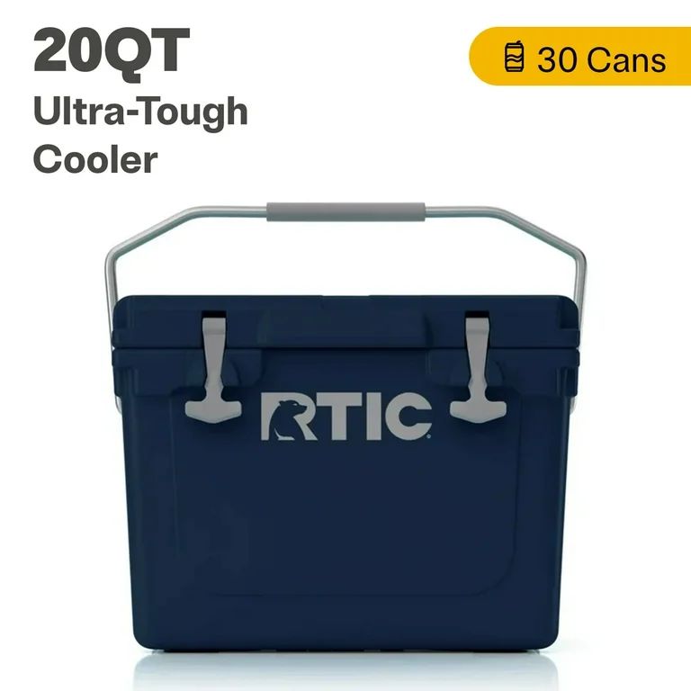 RTIC 20 QT Ultra-Tough Rotomolded Hard-Sided Ice Chest Cooler, Navy, Fits 30 Cans - Walmart.com | Walmart (US)