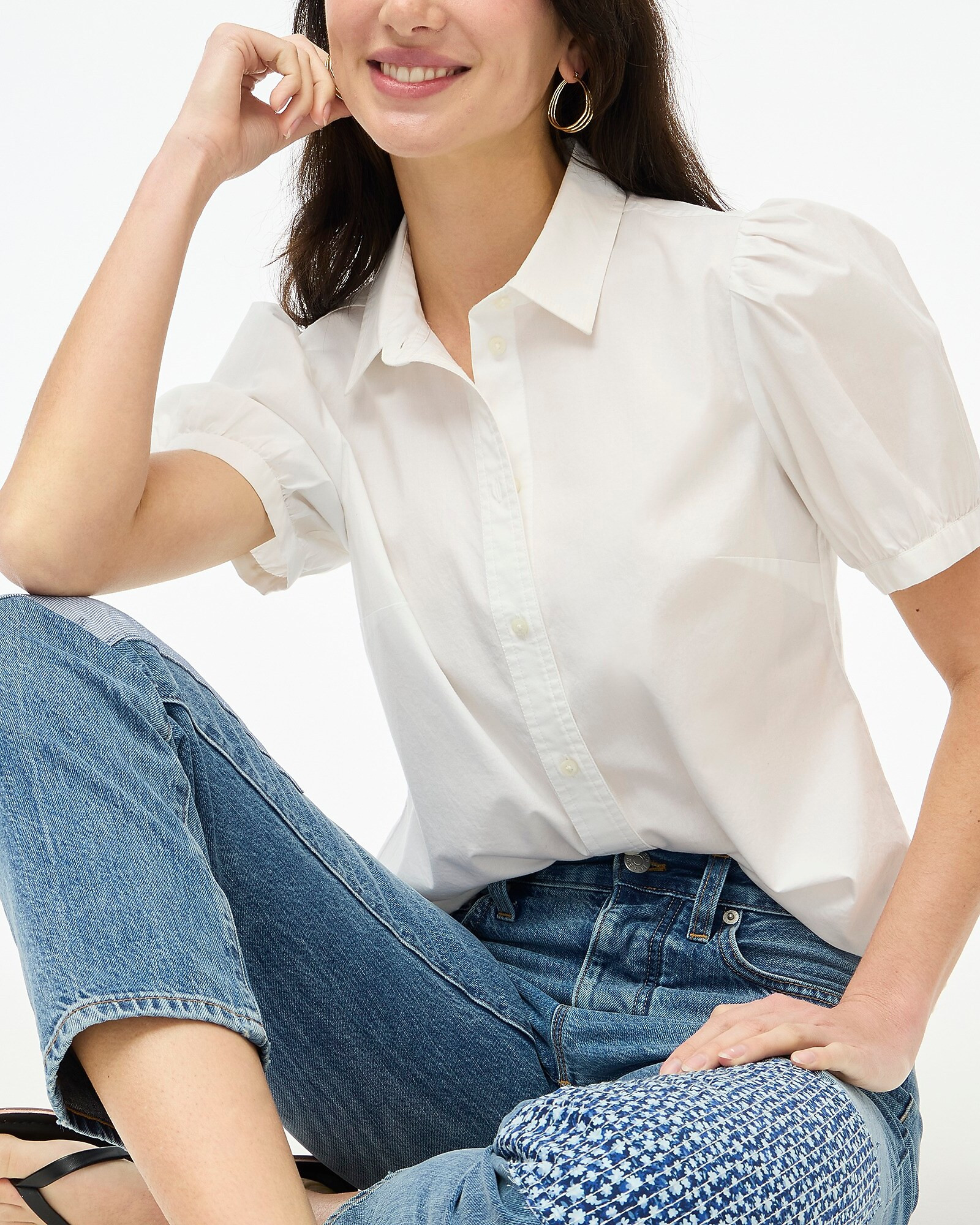 Puff-sleeve button-up | J.Crew Factory