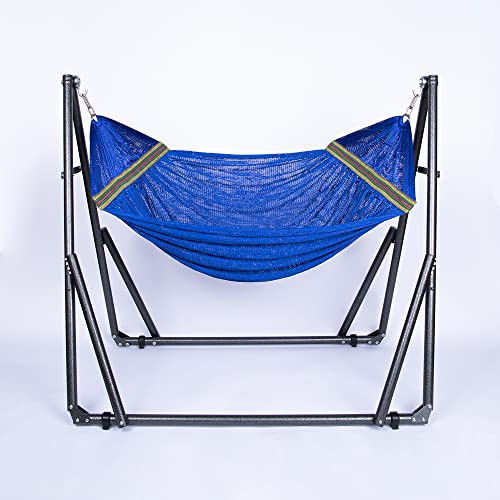 2 in 1 Hammock and Swinging Chair with Collapsible Steel Stand 450 lbs Capacity- Carrying Case, Portable & Adjustable, Perfect for Camping Beach Summer Patio, EZ Daze Foldable Hammock with Stand-Navy | Amazon (US)