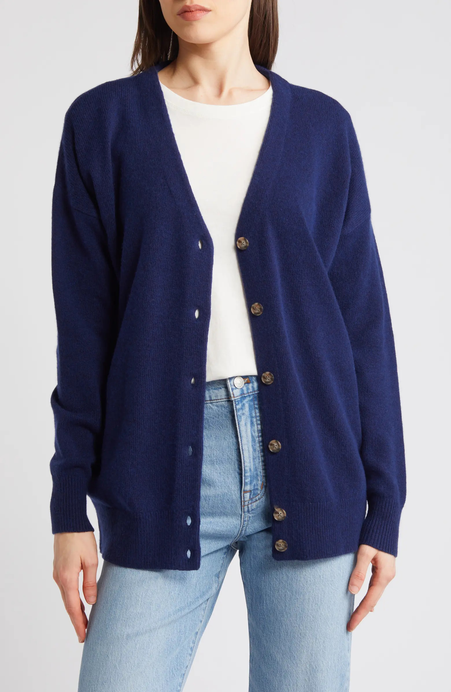Madewell Relaxed V-Neck Wool Blend Cardigan | Nordstrom | Nordstrom