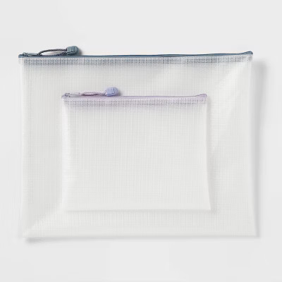 Legal & Accessory Size Zip Pouches Water-Resistant & Multi-color Zipper 2pk – up&up™ | Target