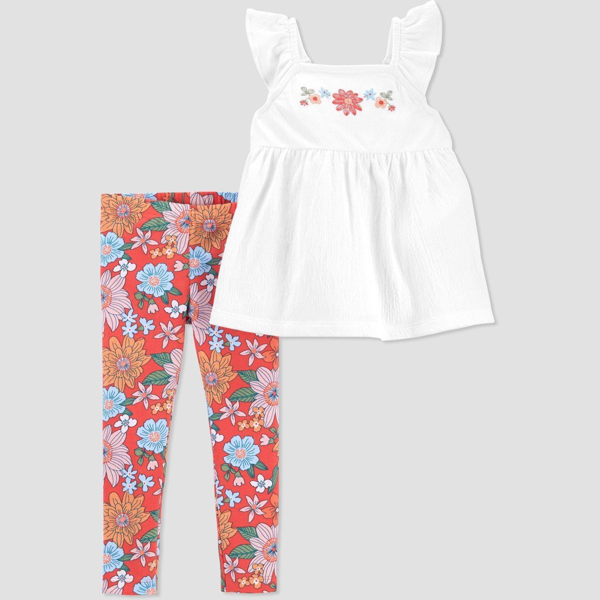 Carter's Just One You® Toddler Girls' Floral Top & Bottom Set - White | Target