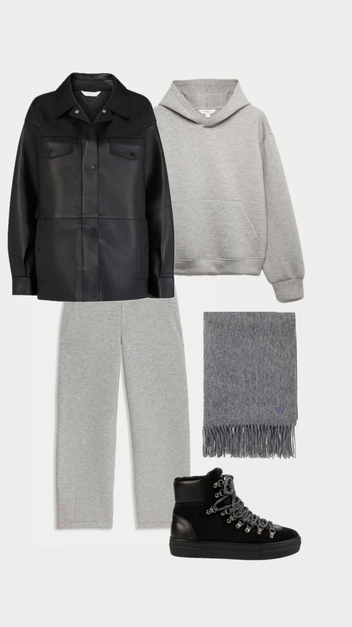 January looks ❄️
Cosy but make it stylish ☑️
I wear a medium in the leather jacket 
A large in the sweater and a 14r in joggers



#LTKshoes #LTKuk #LTKwinter