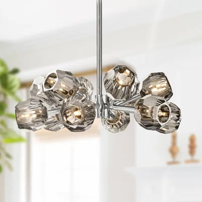 12 - Light Modern Sputink Crystal Chandelier with LED light Source | Wayfair North America