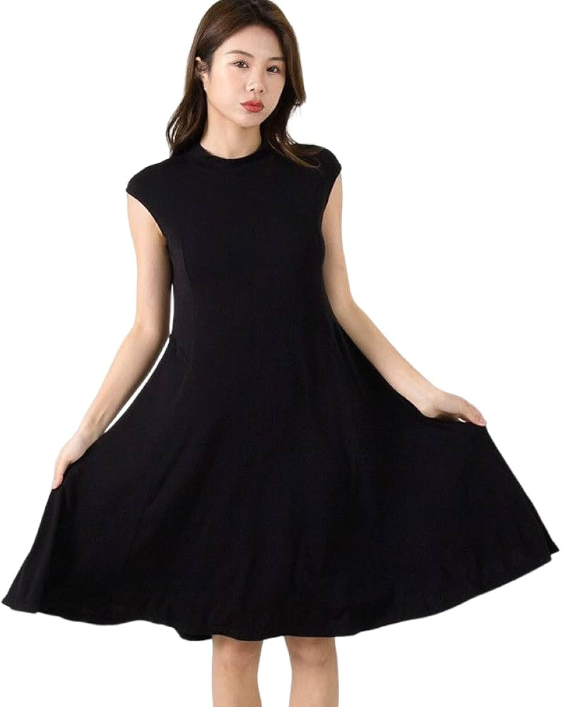 OFFSUM Women's Short Sleeve Nightgown - Summer Solid Color Round Neck Loungewear Dress Big Swing ... | Amazon (US)