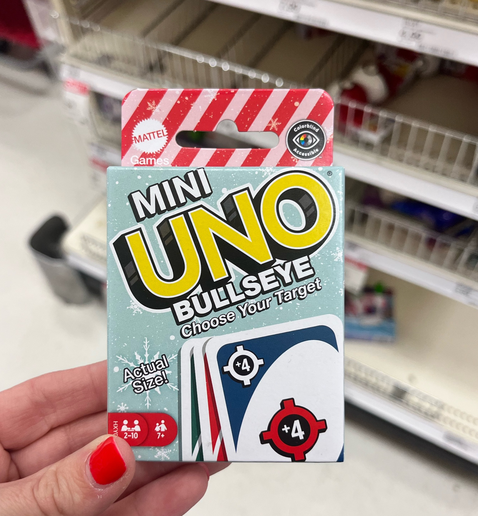 Mini Uno Bullseye ended up in my cart! Perfect stocking stuffer! Major difference is the color of the cards and whoever lays the draw 4 bullseye card can choose who draws 4!

#LTKHoliday #LTKSeasonal #LTKKids