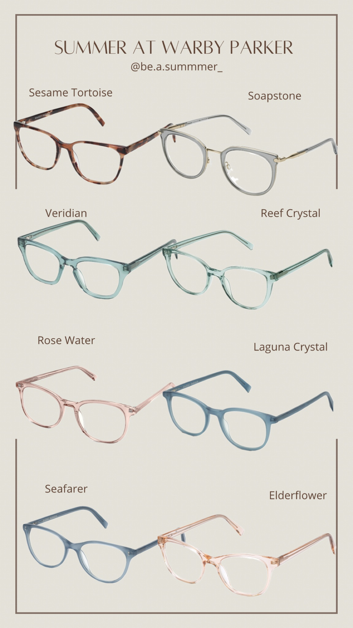 HOC summer glasses at Warby Parker!!

Beasummer 

#LTKstyletip #LTKbeauty