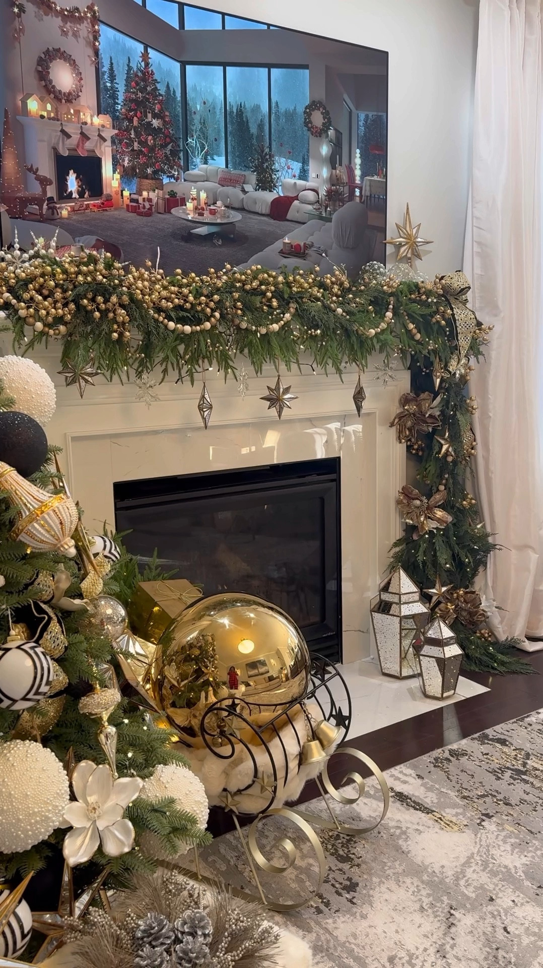 Christmas decor lantern finds! Elevate your holiday decor with this latern. I got it from @qvc and absolutely love it. I love the way that it glows up really nicely at night. #christmasdecor #lantern #mantledecor #firelacegarland 

#LTKCyberWeek #LTKSaleAlert #LTKHome