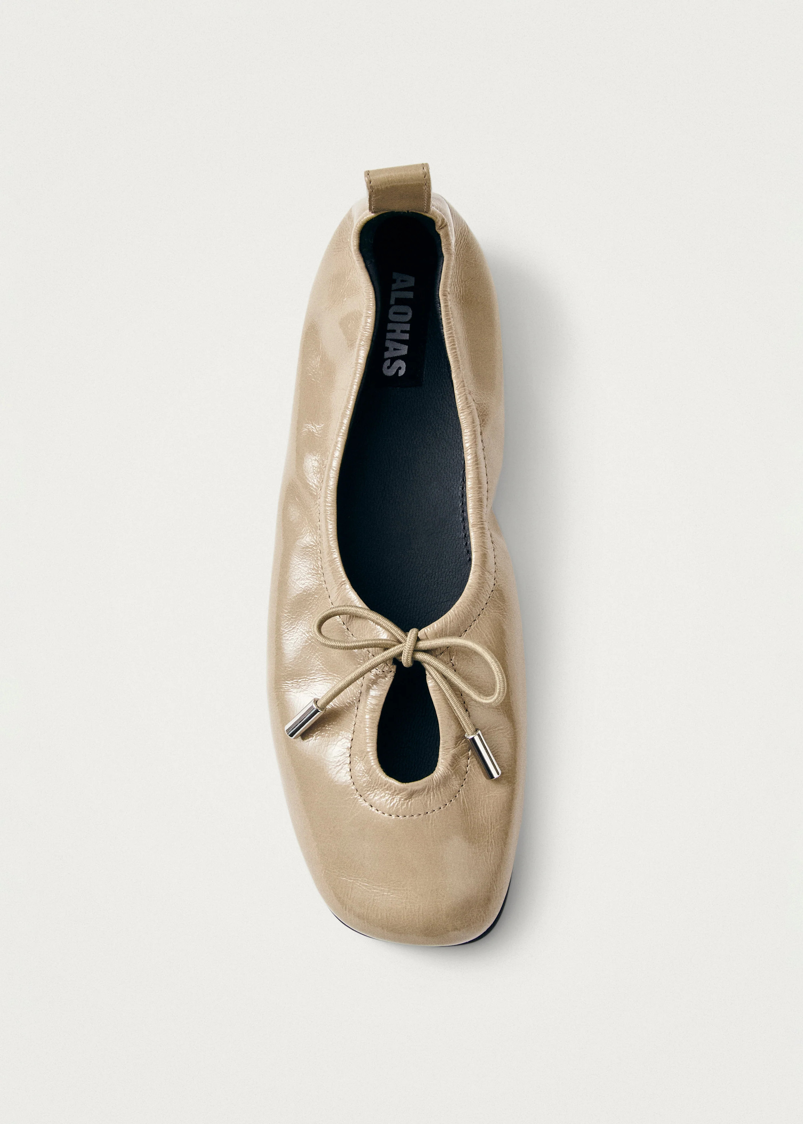 Rosalind Onix Beige Leather Ballet Flats | Alohas UK