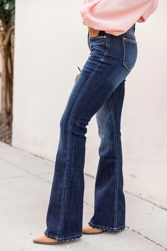 The Sabrina Dark Wash Flare Jeans | The Pink Lily Boutique