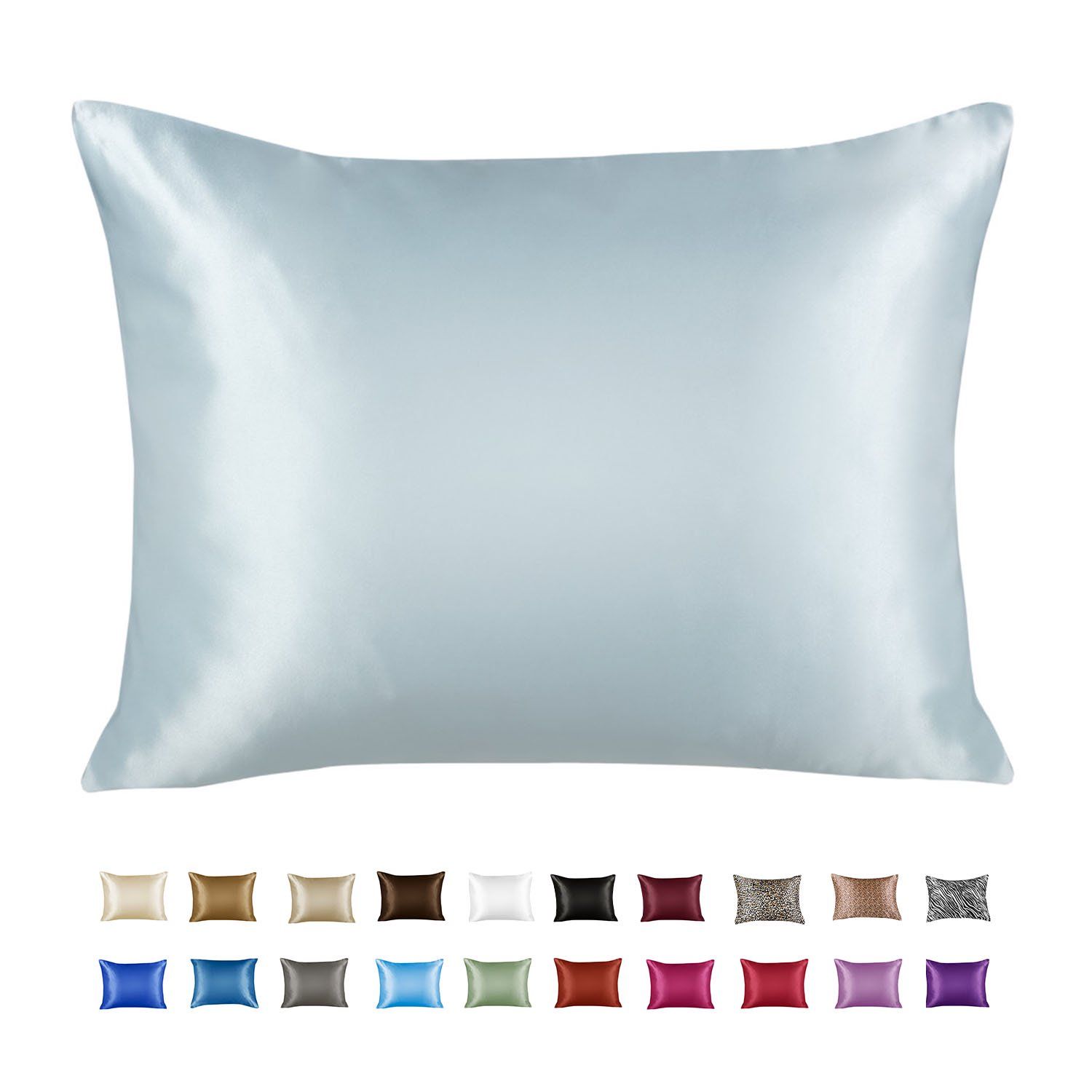 ShopBedding Luxury Satin Pillowcase for Hair – Euro Satin Pillowcase with Zipper, Baby Blue (1 ... | Walmart (US)