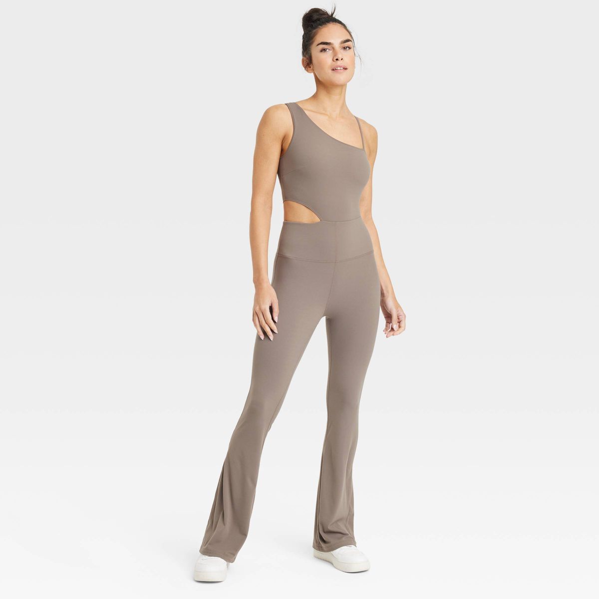 Women's Asymmetrical Flare Bodysuit - JoyLab™ Dark Gray L | Target