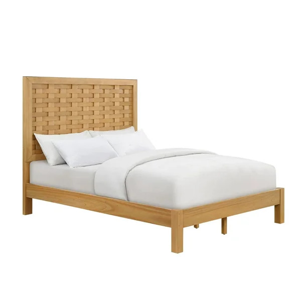 Better Homes & Gardens Bristol Queen Woven Bed, Natural Oak finish, by Dave & Jenny Marrs | Walmart (US)