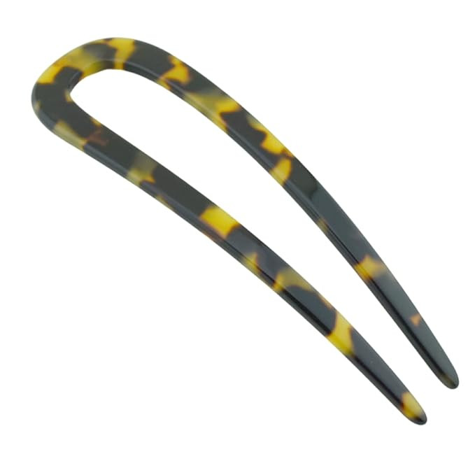 French Amie Slick Tokyo Large 4 1/2" Handmade Cellulose Acetate No Slip Grip Metal Free Chignon U... | Amazon (US)