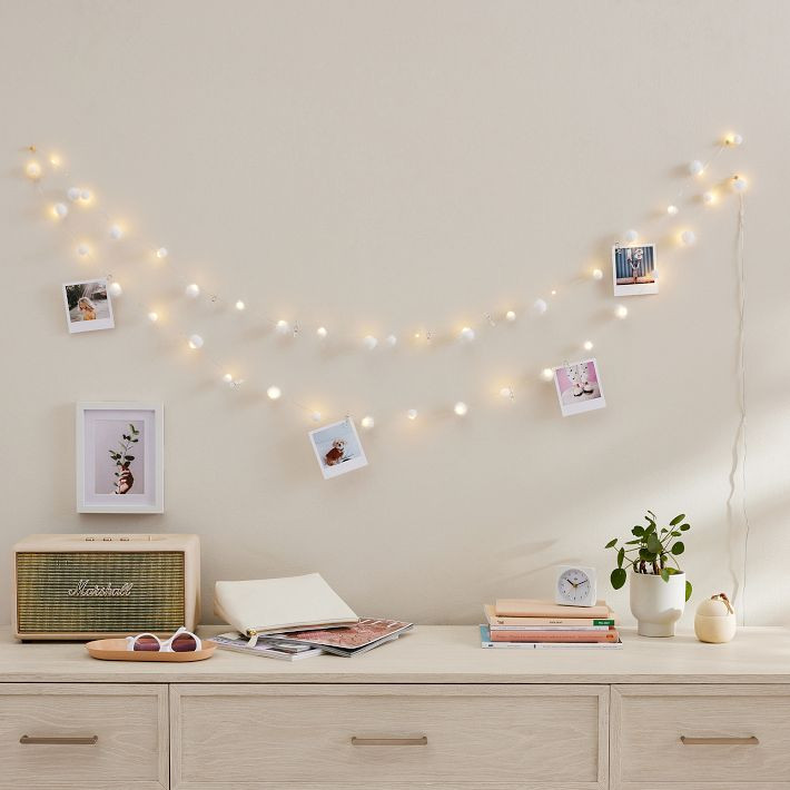 Iridescent Pom Pom String Lights | Pottery Barn Teen