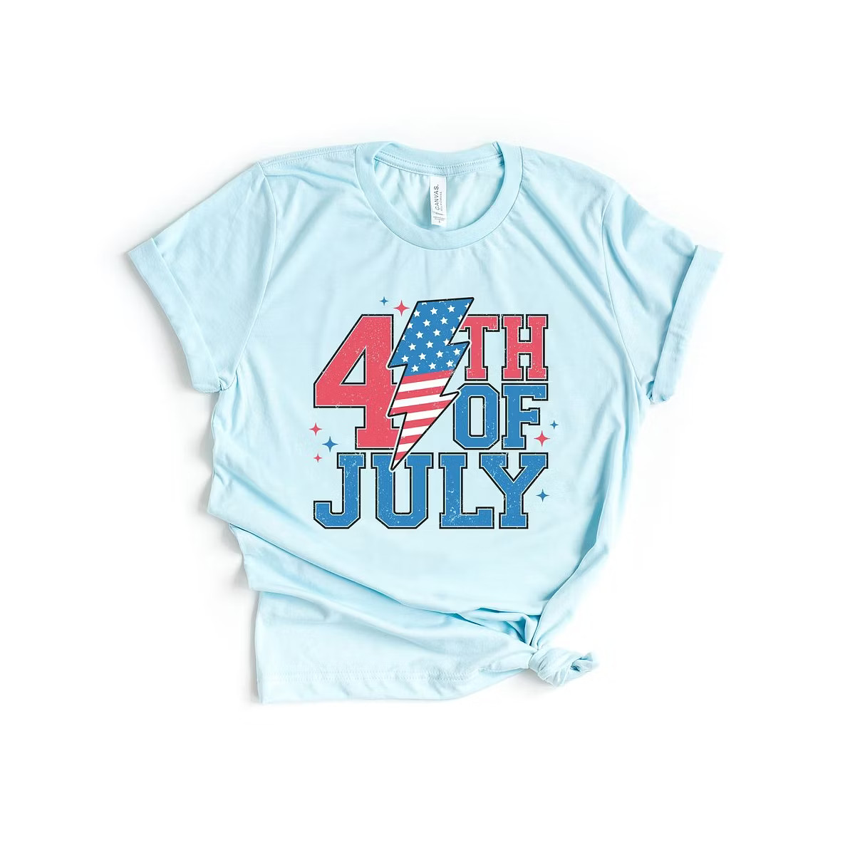 Simply Sage Market Women's 4th of July Lightning Bolt Short Sleeve Graphic Tee | Target