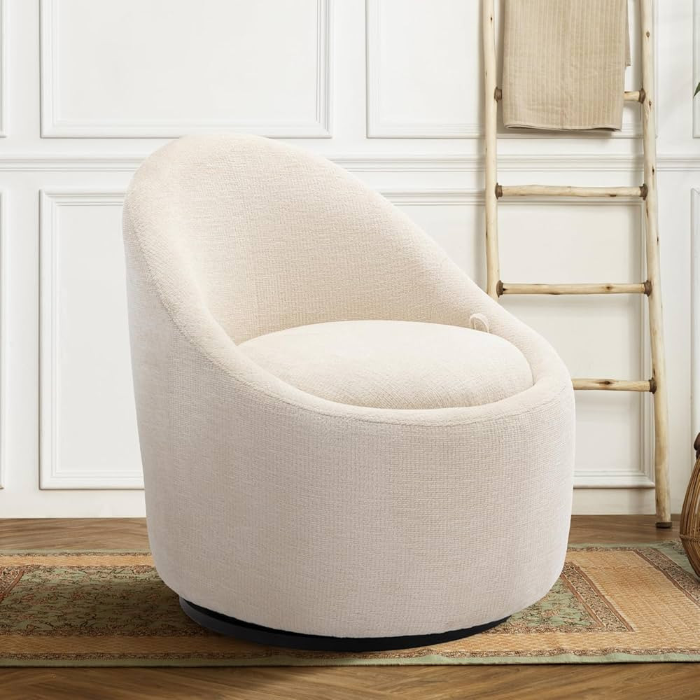 Swivel Accent Chair Barrel Chair, 360° Swivel Chair with Hidden Storage, Modern Small Round Swiv... | Amazon (US)