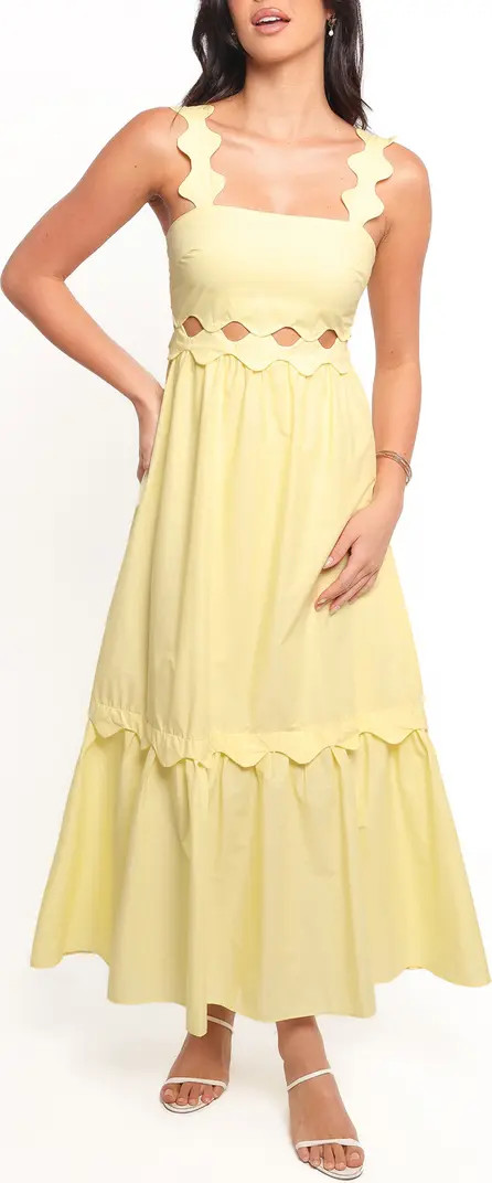 Dixie Scalloped Cutout Cotton Maxi Dress | Nordstrom