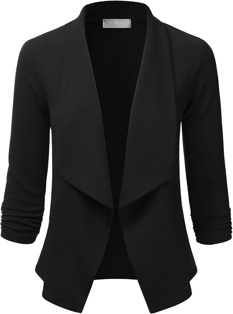 EIMIN Women's 3/4 Sleeve Blazer Open Front Office Work Cardigan Jacket (S-3XL) | Amazon (US)