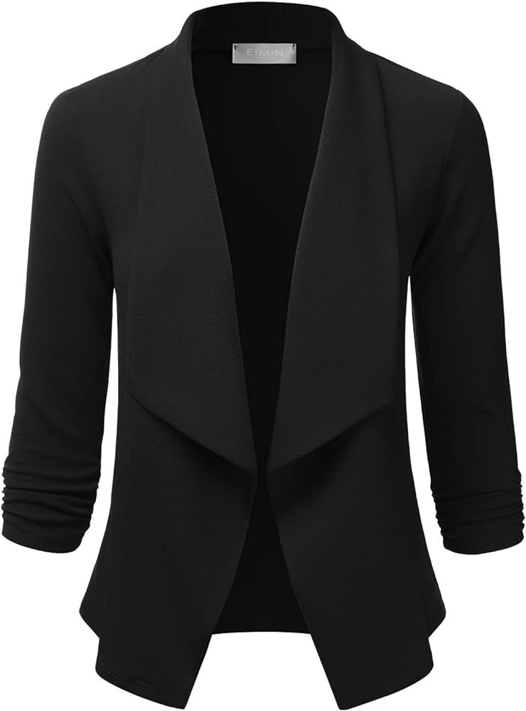 EIMIN Women's 3/4 Sleeve Blazer Open Front Office Work Cardigan Jacket (S-3XL) | Amazon (US)