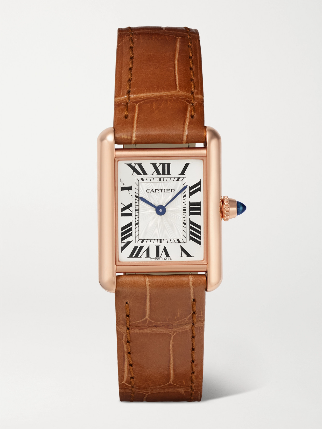 Cartier - Tank Louis Cartier 29.5mm Small 18-karat Rose Gold And Alligator Watch - One size | NET-A-PORTER (US)