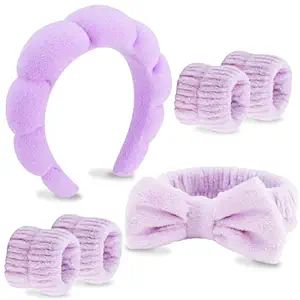 VELSCRUN 6 Pack Spa Headband, Makeup Headband, Face Wash Headband, Skincare Headbands, Purple Spo... | Amazon (US)
