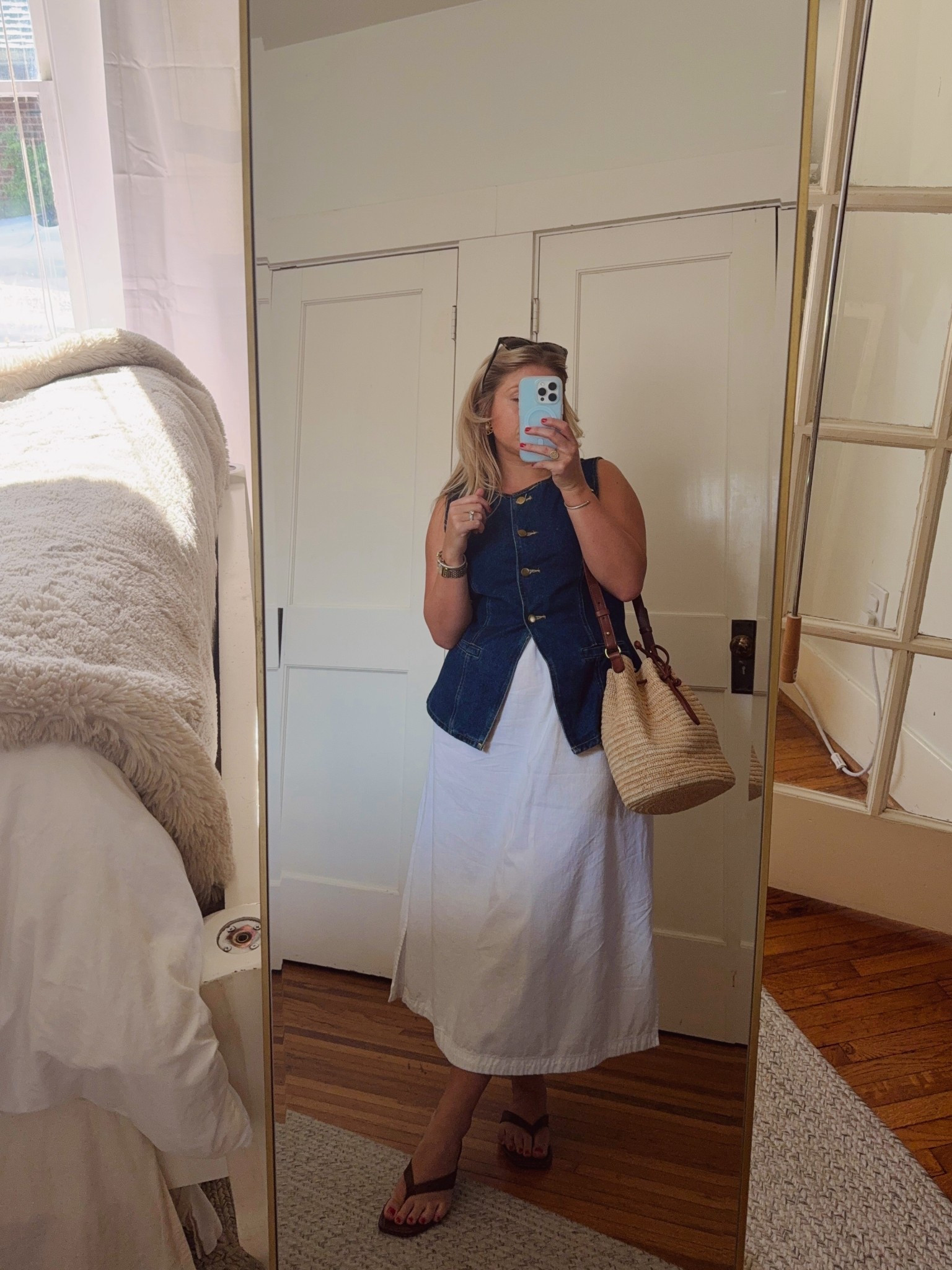 White midi skirt and denim vest outfit

Top is actually apart of set! Fits TTS (although slightly a little oversized) - wearing my true size small 

Skirt: Fits TTS wearing a size small

#LTKFindsUnder100 #LTKSeasonal #LTKMidsize