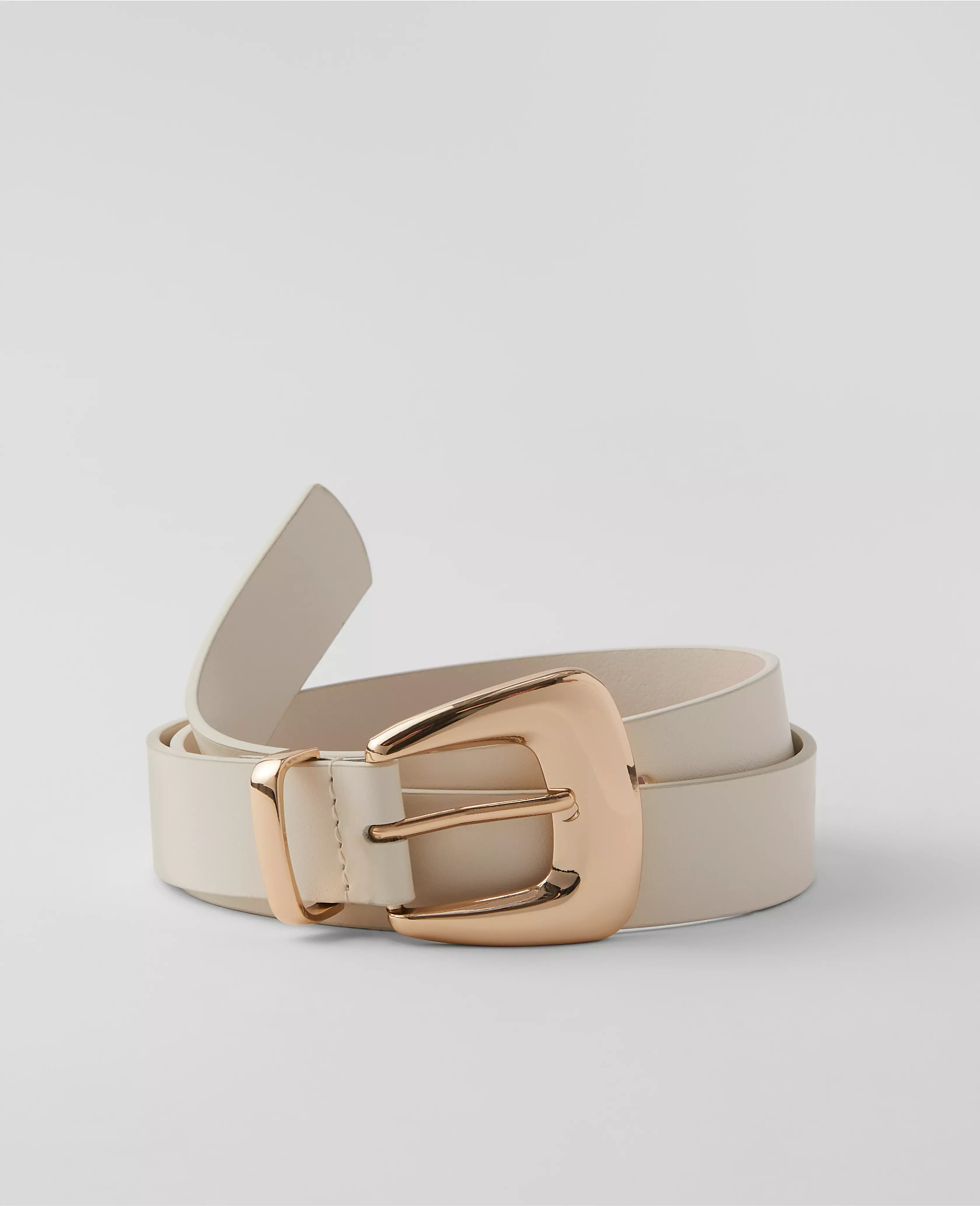 Chunky Buckle Leather Belt | Ann Taylor