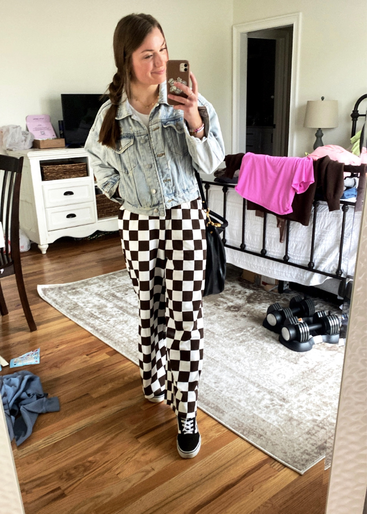 Such a cute wide leg pant! Love the pattern ⬜️🟫⬜️🟫

#LTKunder50 #LTKFind #LTKfit