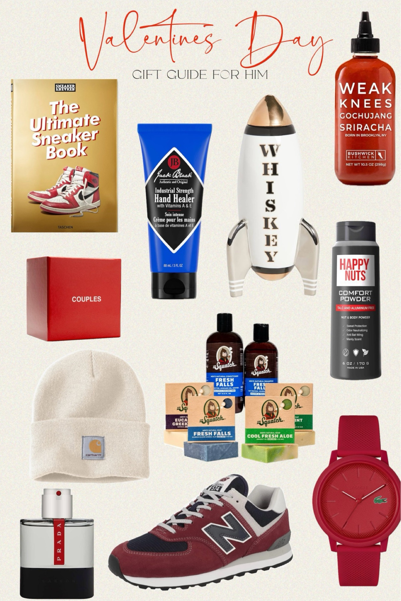 Valentine’s Day gift guide for him

Sneaker Freaker: The Ultimate Sneaker Book / Lacoste 12.12 Men's Classic Water Resistant Quartz Watch /New Balance Men's 574 V2 Sneaker / WE'RE NOT REALLY STRANGERS Couples Edition Card Game - Fun Party Games for Adults, Adult Game Night Parties / Jonathan Adler Rocket Decanter-Whiskey / Happy Nuts Comfort Powder - Anti-Chafing, Sweat Defense & Odor Control for The Groin, Feet, and Body /Weak Knees Gochujang Sriracha Hot Sauce | 10.5 oz Easy Squeeze Bottle | Classic Sriracha Chili Sauce mixed with Korean Gochujang Chili Paste / Carhartt Men's Knit Cuffed Beanie / Jack Black Industrial Strength Hand Healer for Men & Women – Hand Cream for Dry Hands, Vitamins A & E, Lightweight Moisturizer / Prada Luna Rossa Carbon by EDT Spray 1.7 Oz, Multi

#valentines #giftguide #giftforhim #valentinesday #amazon #gabrielapolacek 

#LTKmens #LTKGiftGuide #LTKsalealert
