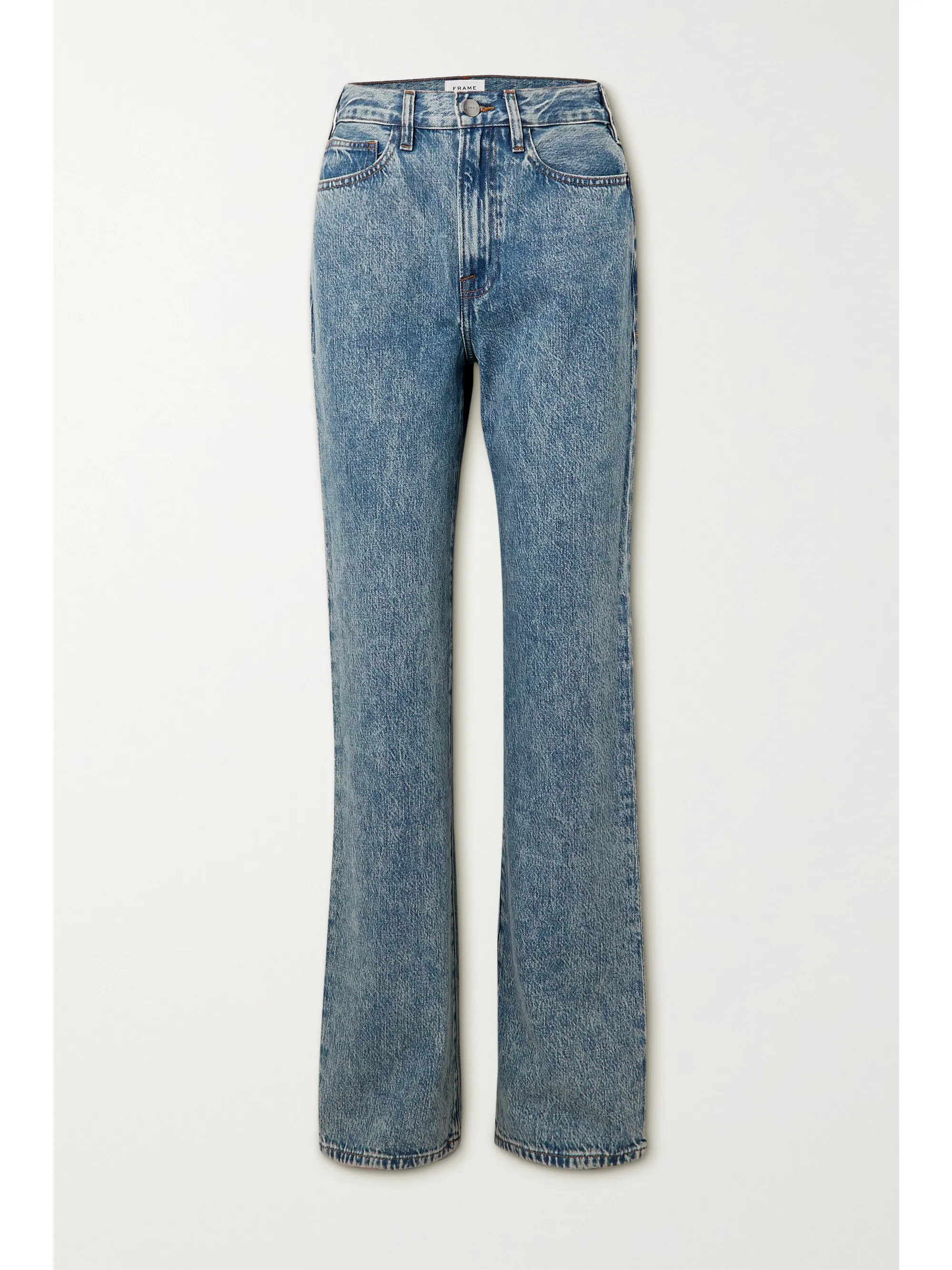 Mid denim Le Jane high-rise straight-leg jeans | FRAME | NET-A-PORTER | NET-A-PORTER (US)