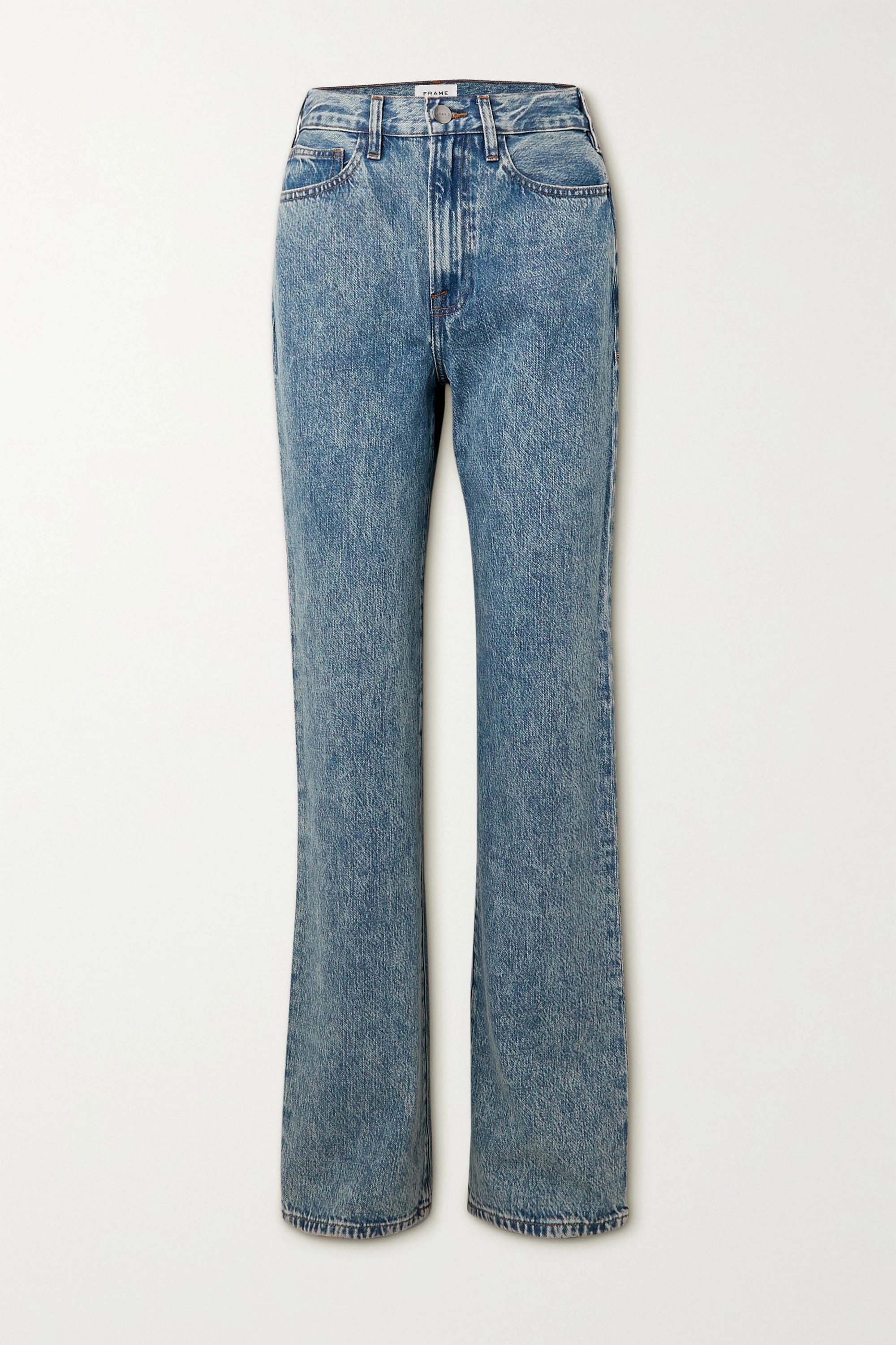 Mid denim Le Jane high-rise straight-leg jeans | FRAME | NET-A-PORTER | NET-A-PORTER (US)