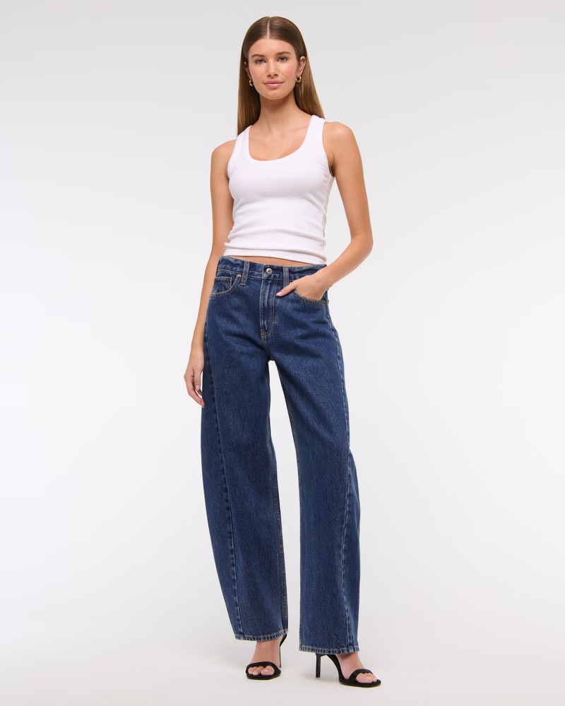 Women's Mid Rise Barrel Jean | Women's Bottoms | Abercrombie.com | Abercrombie & Fitch (US)
