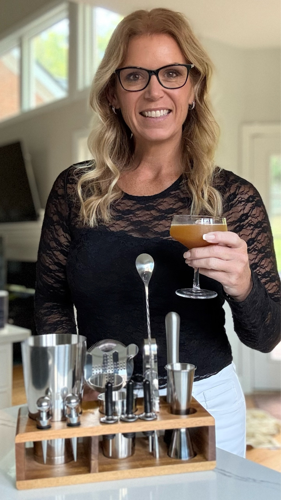 When fall flavors haunt your bar cart… you mix up a Haunted Harvest Smash! 🍁✨
A cozy combo of bourbon, pumpkin, apple cider, and maple — it’s the perfect sip for sweater season.
And can we talk about this bartender kit? 🙌 It keeps everything organized, sleek, and ready for those spontaneous cocktail nights. It is currently 15% off 

#FallCocktails never looked (or tasted) this good! 🍂🥃

👩‍🍳 Save this recipe + tag me when you try it!

Haunted Harvest Smash

2 oz bourbon
1 oz pumpkin puree
1 oz apple cider
1/2 oz maple syrup

Directions:
Combine bourbon, pumpkin puree, apple cider, and maple syrup in a shaker. Shake well with ice.
Strain into a martini glass 

#LTKHome #LTKSeasonal #LTKSaleAlert