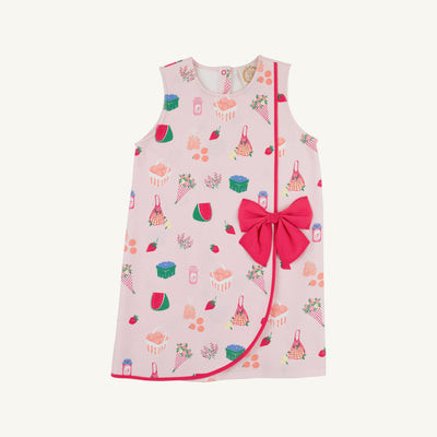 Wilma Faux Wrap Dress - Preppy Little Picnic with Raleigh Raspberry | The Beaufort Bonnet Company