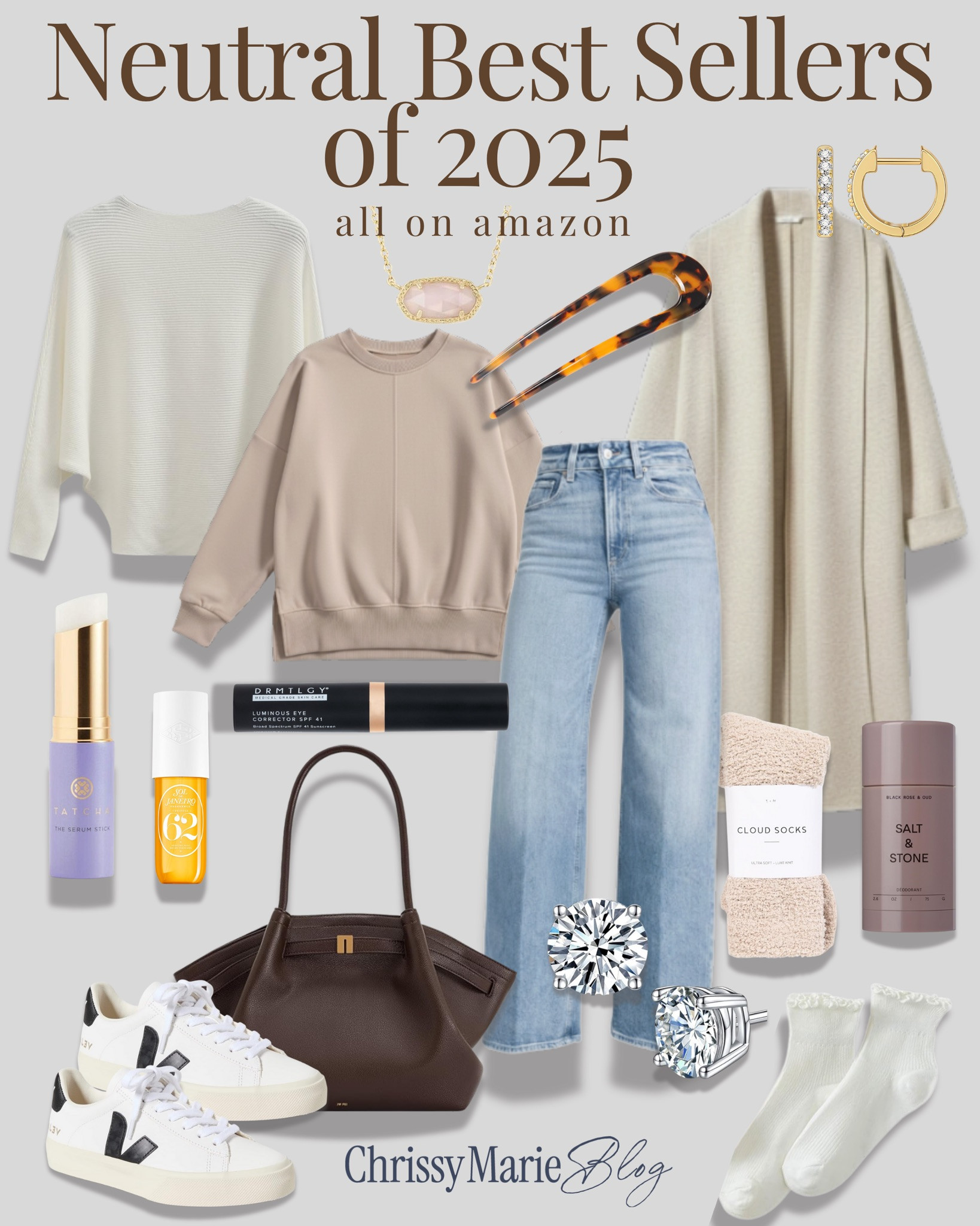 Neutral staples that carried 2025 — easy, polished, and Amazon wins all around 🤎✨ From cozy layers to everyday beauty, these best sellers just work.

#AmazonBestSellers #NeutralStyle #2025Favorites #AmazonFashionFinds #EverydayEssentials #CozyNeutrals #LTKStyle #ChrissyMarieBlog 

 #LTKSeasonal #LTKFindsUnder50 #LTKFindsUnder100