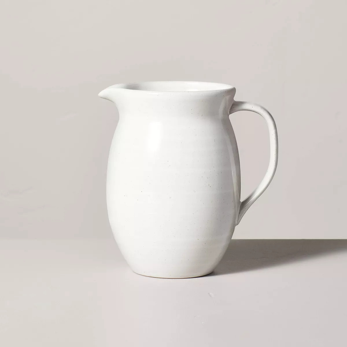 54oz Flared Brim Stoneware Beverage Pitcher Vintage Cream - Hearth & Hand™ with Magnolia | Target