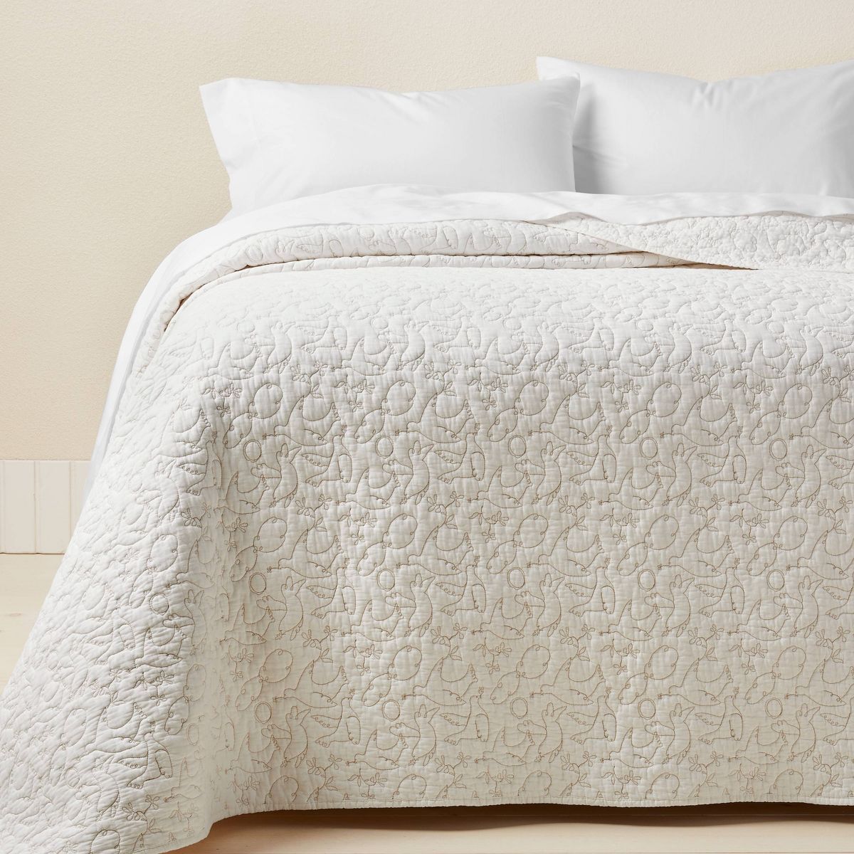 Twin/Twin Extra Long Dove Stitch Quilt Off-White - Opalhouse™ designed with Jungalow™ | Target