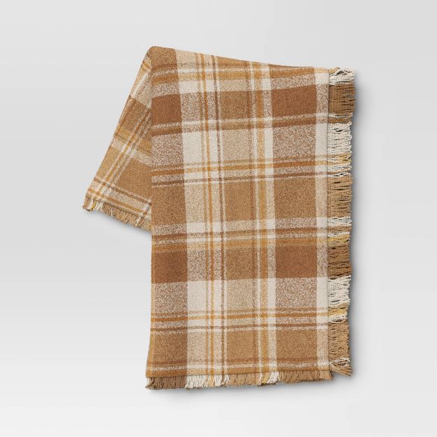 Raised Striped Boucle Plaid Throw Blanket - Threshold™ | Target