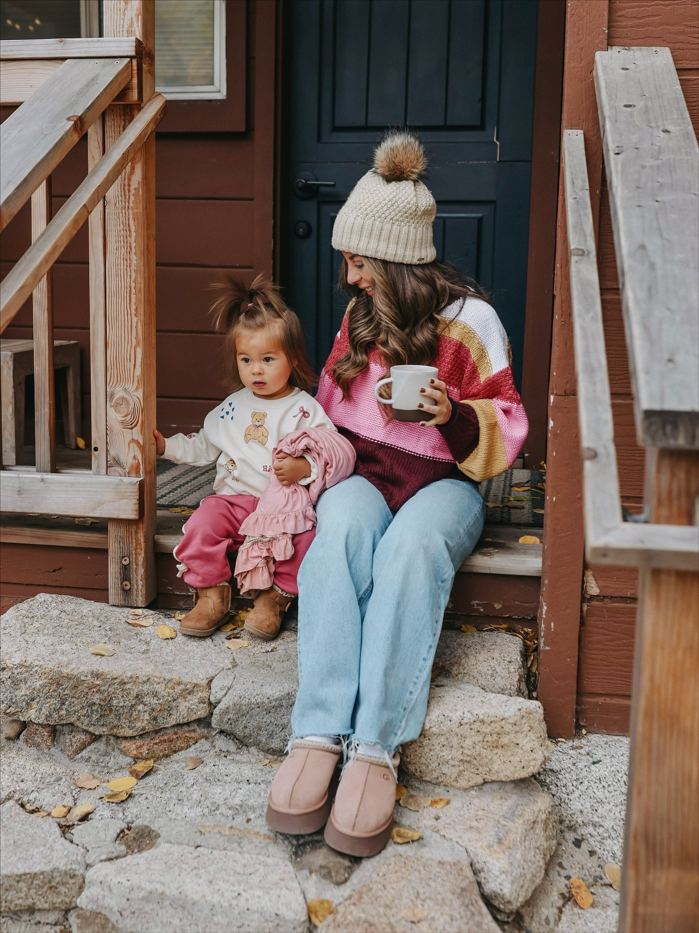 Mini bestie just popping in to say hi! 👋🏼 - Commentt below for our fall outfit details!

Spent a few days at our favorite @desolationhotel_hv!! Something about no service, log cabins and the smell of firewood just speaks to me! Wearing the cutest Amazon sweater styled with my fav under $40 jeans. Sis is rocking the most adorable matching set. Love how you can mix and match it other pieces.

#mommyandme #mommyandmeoutfit #momstyle #toddlerstyle
