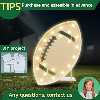 imprsv Super Bowl Football Party Decorations: Marquee Light up Signs 3ft Backdrop for Super Bowl ... | Amazon (US)