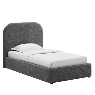 Keynote Upholstered Fabric Curved Twin Platform Bed | Ashley Homestore