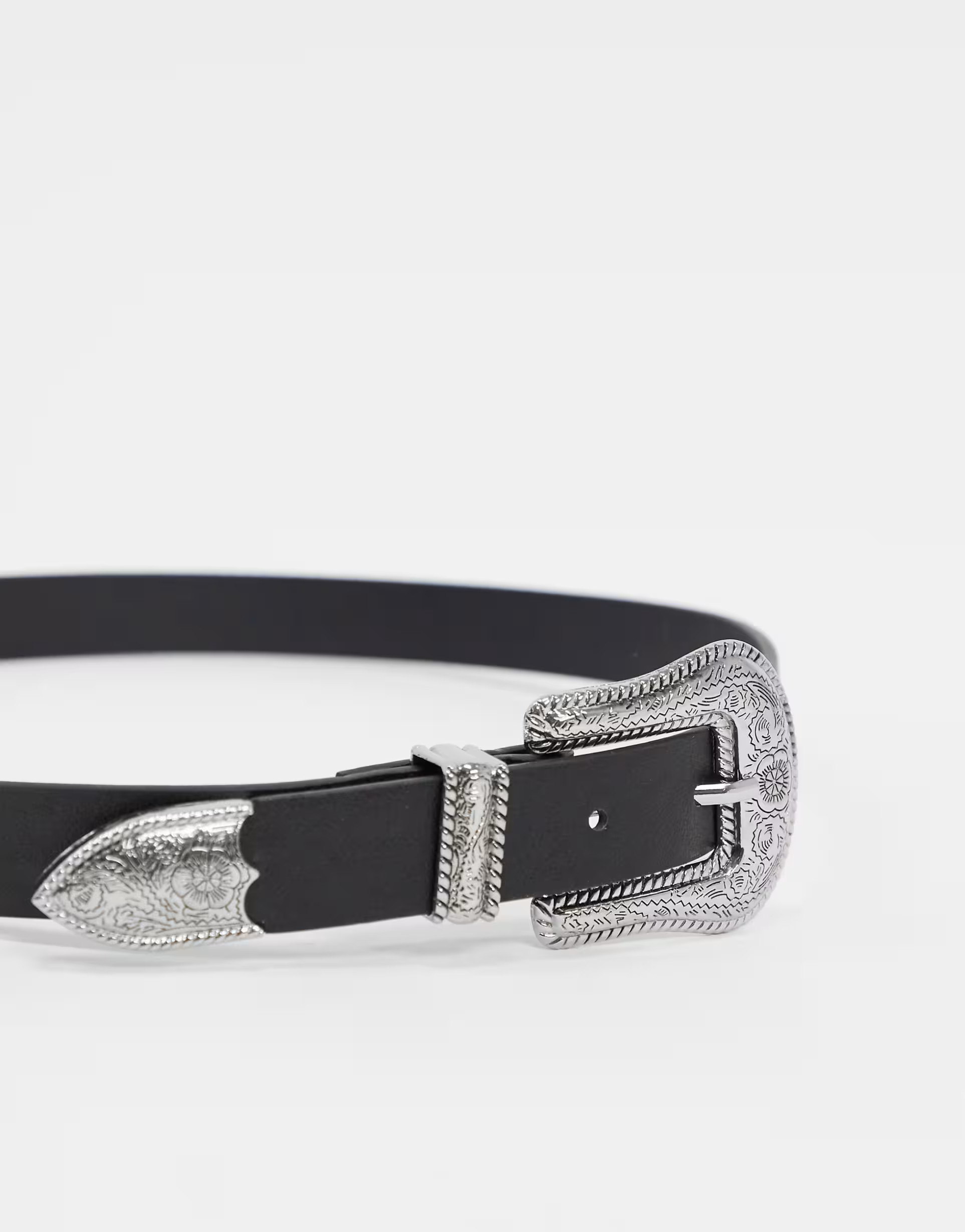 Glamorous waist and hip jeans belt in black with western buckle | ASOS (Global)