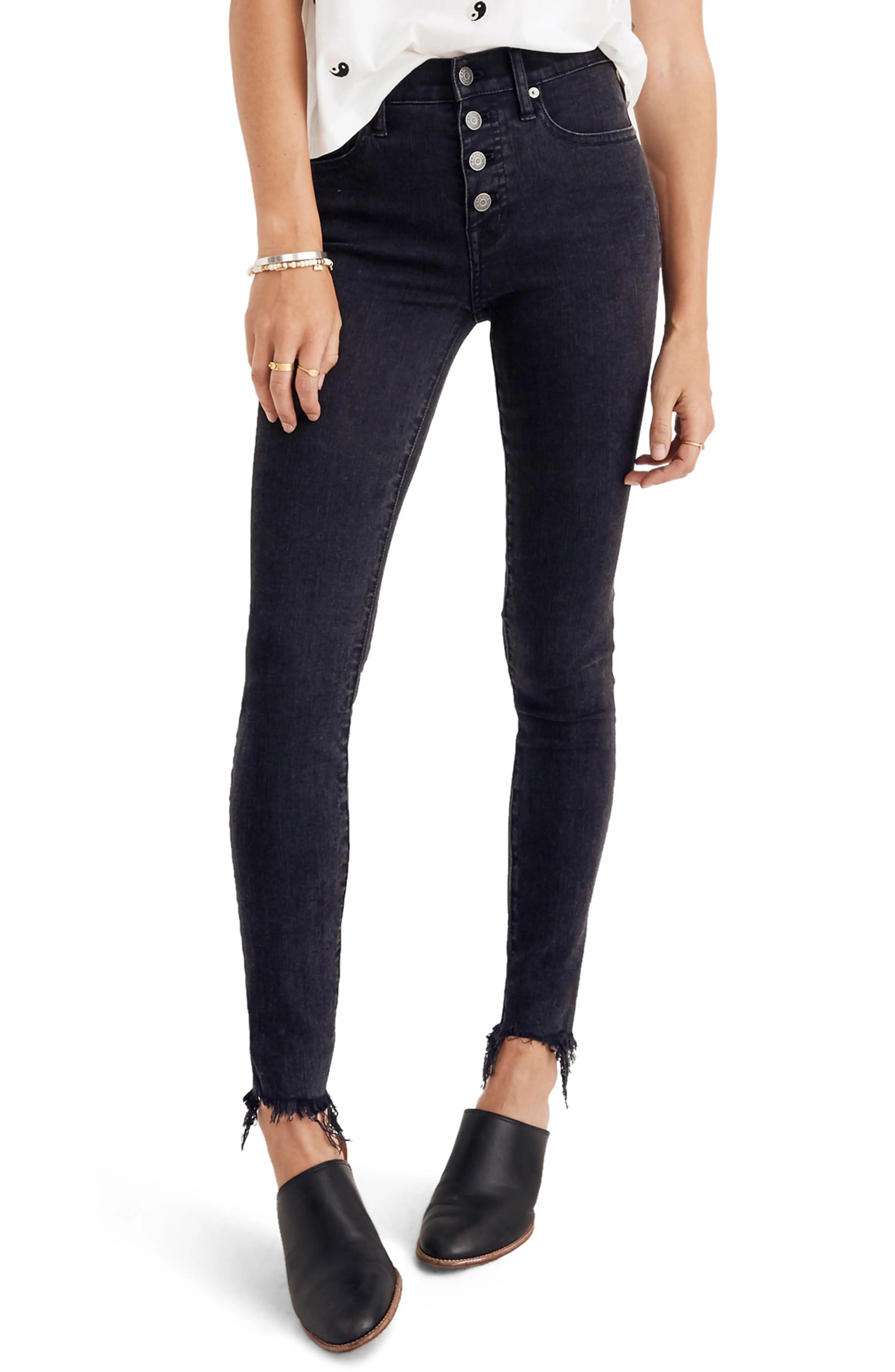 9-Inch Button High Waist Ankle Skinny Jeans | Nordstrom