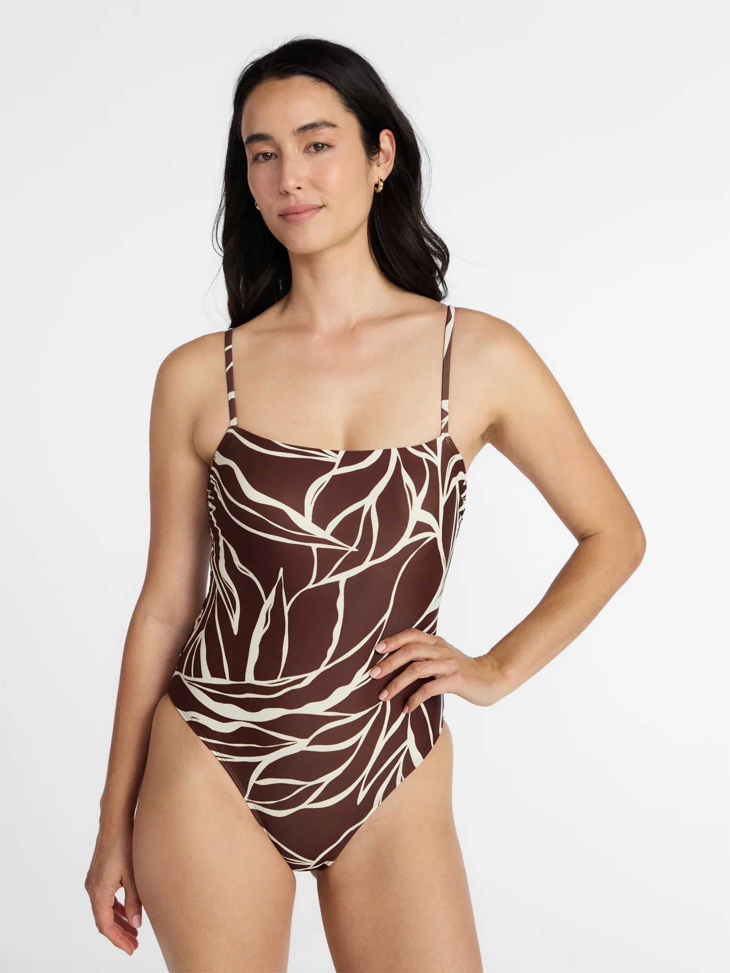 Time and Tru Women's and Women's Plus Lace Up One Piece Swimsuit, Sizes XS-3X | Walmart (US)