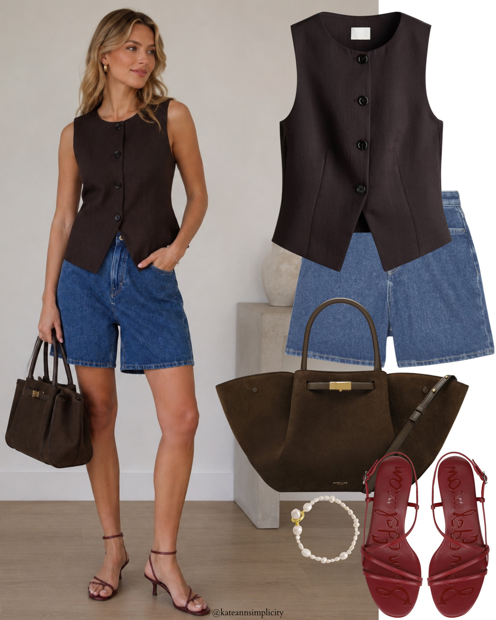 Summer outfit
Red kitten heel sandals
Waistcoat and jeans shorts

#LTKOver40 #LTKSeasonal #LTKMidsize