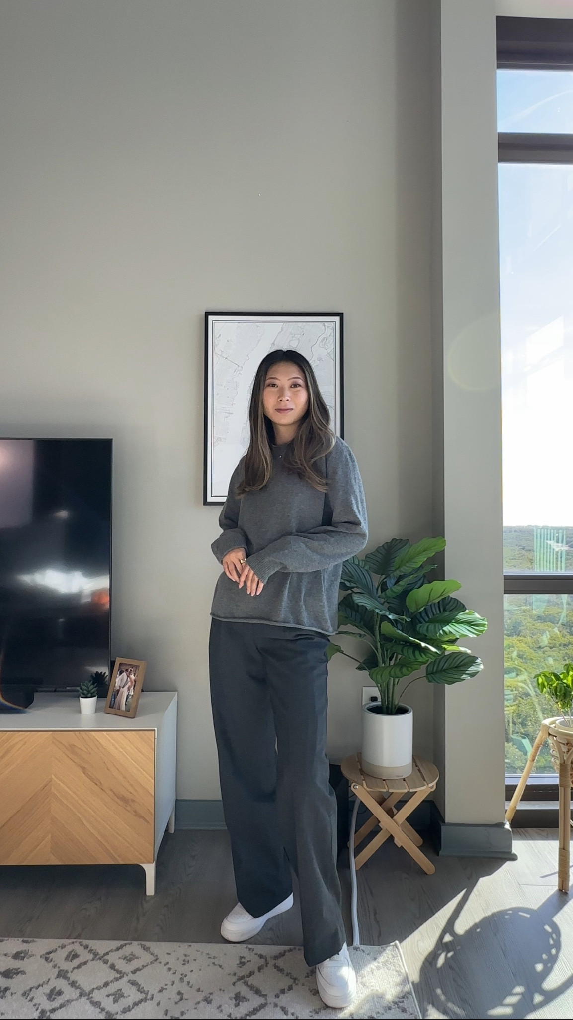 Everyday outfit idea // gray cashmere sweater, gray tailored pants, white sneakers // casual style, French style, Parisian chic, monochrome outfit, winter outfit, fall style

#LTKfindsunder50 #LTKstyletip #LTKfindsunder100