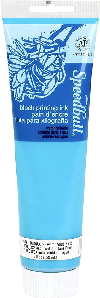 Speedball Water-Soluble Block Printing Ink, 5-Ounce Tube, Turquoise | Amazon (US)